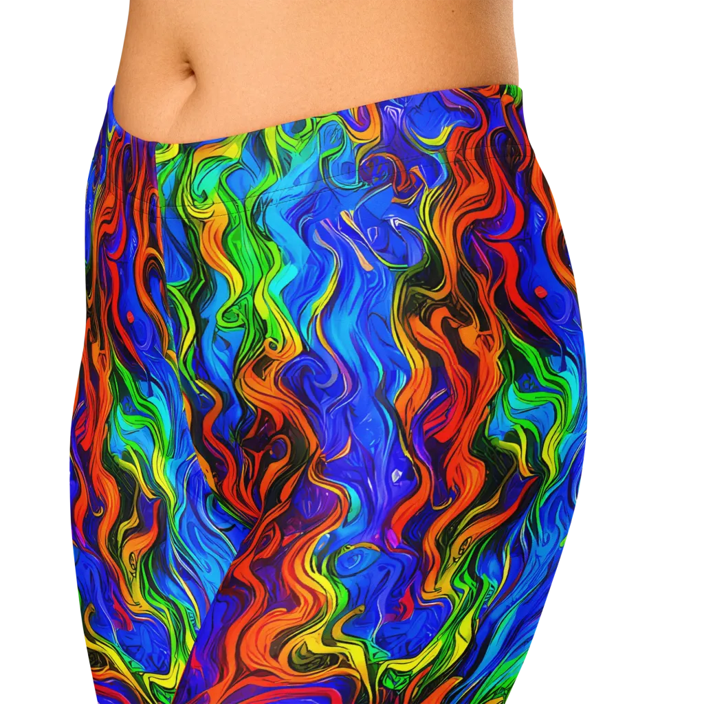 The Color Riot on Capri Leggings — Zoomed-in