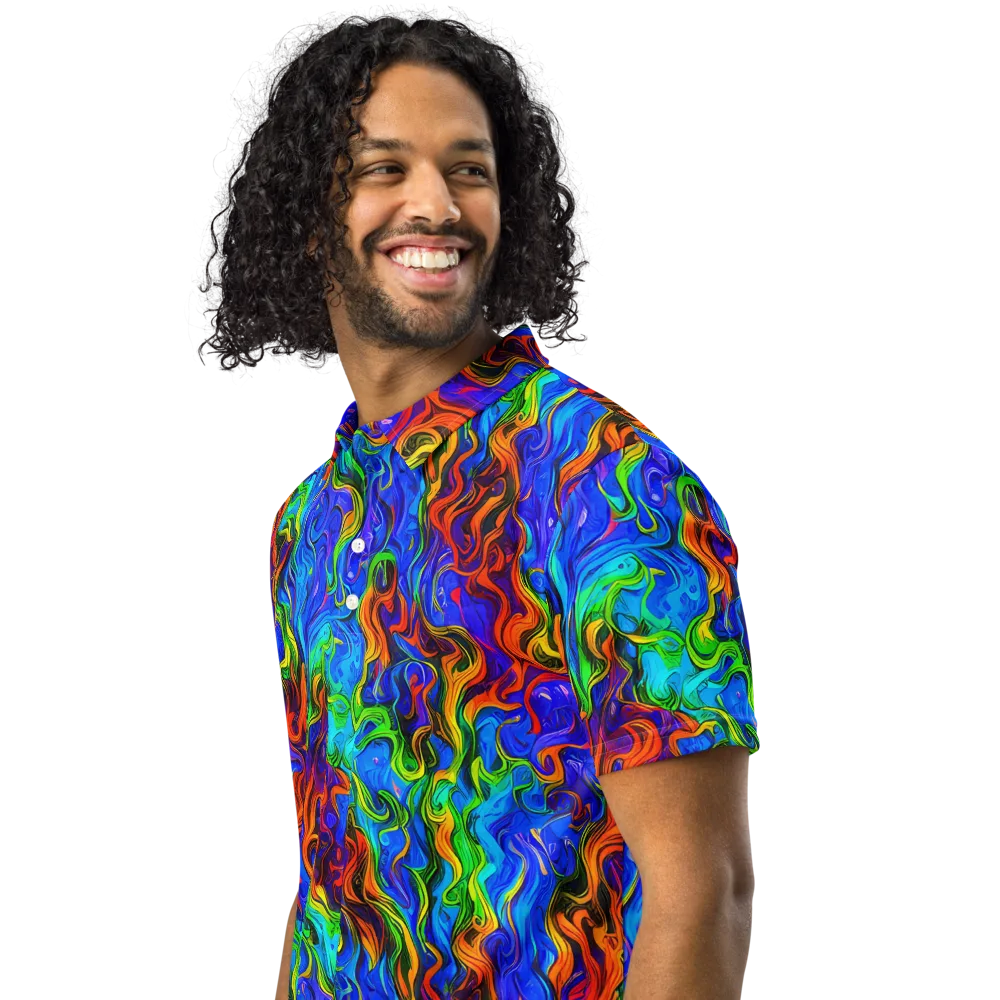 The Color Riot on Men's Slim Fit Polo Shirt — Left Front