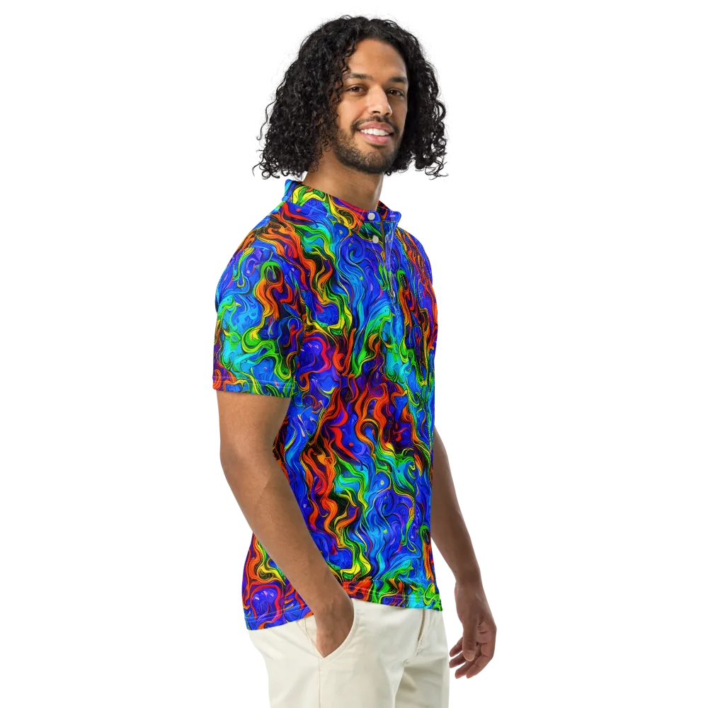 The Color Riot on Men's Slim Fit Polo Shirt — Right Front