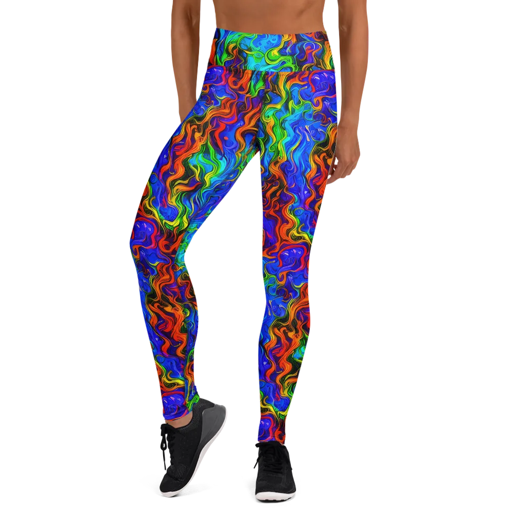 The Color Riot on Yoga Leggings — Front