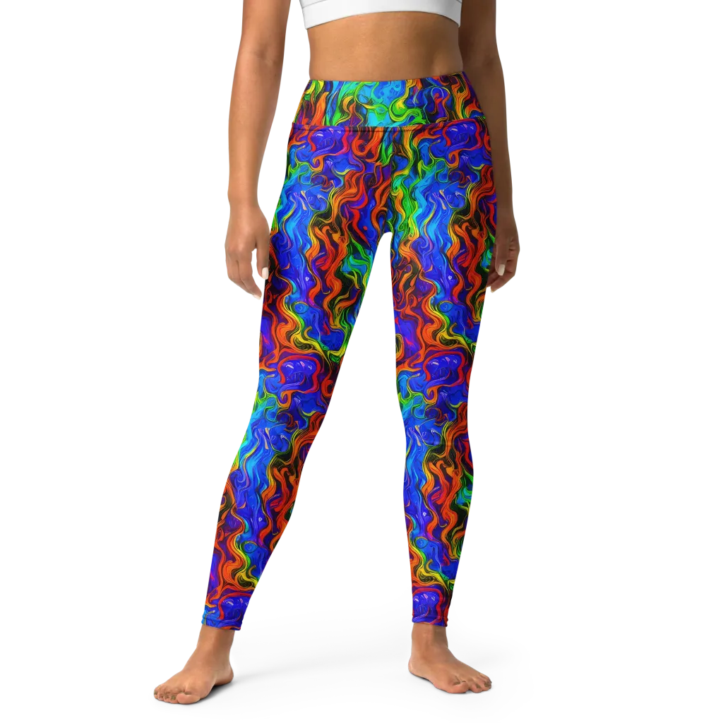 The Color Riot on Yoga Leggings — Front