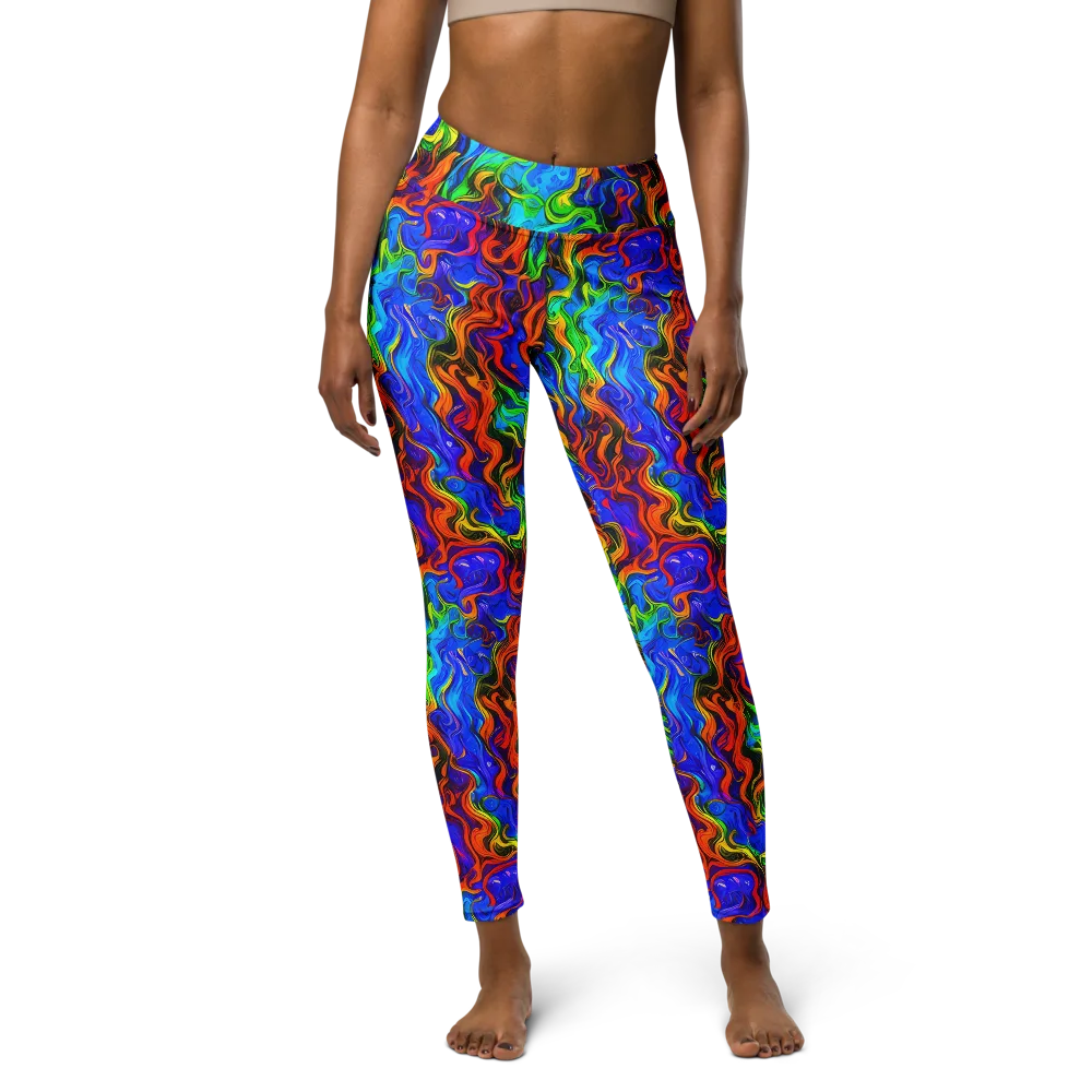 The Color Riot on Yoga Leggings — Front
