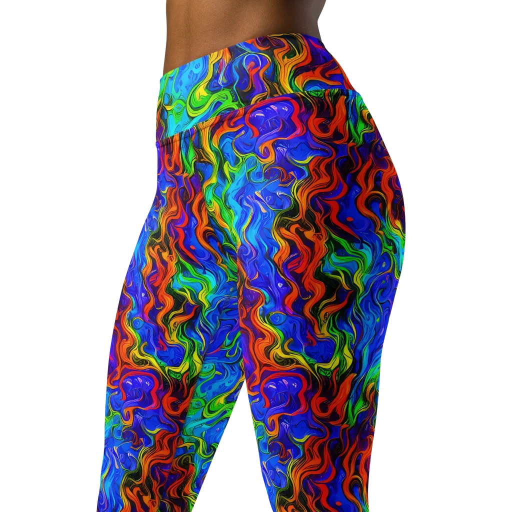 The Color Riot on Yoga Leggings — Left Front