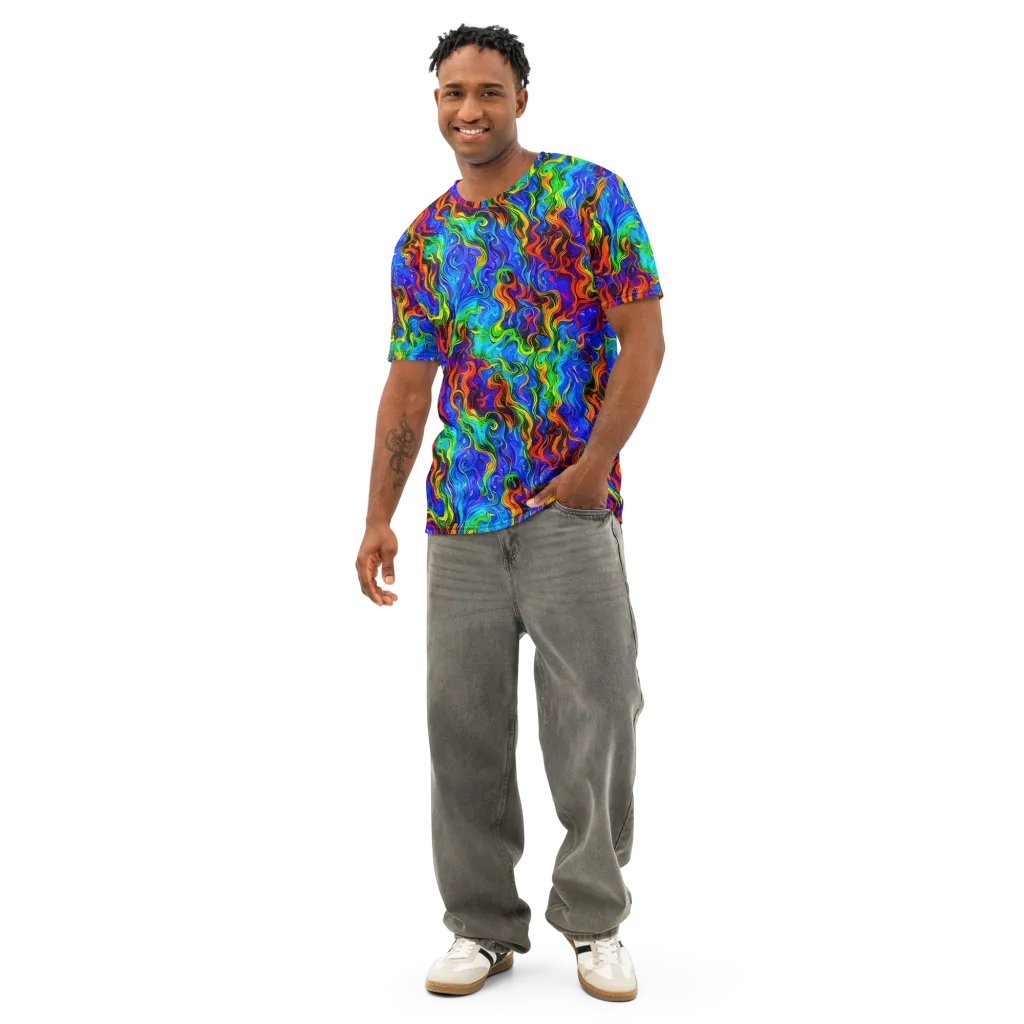 The Color Riot on Men's Cotton Crew Neck T-Shirt — Front