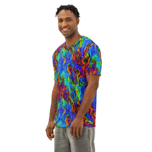 The Color Riot on a Men's Cotton Crew Neck T-Shirt