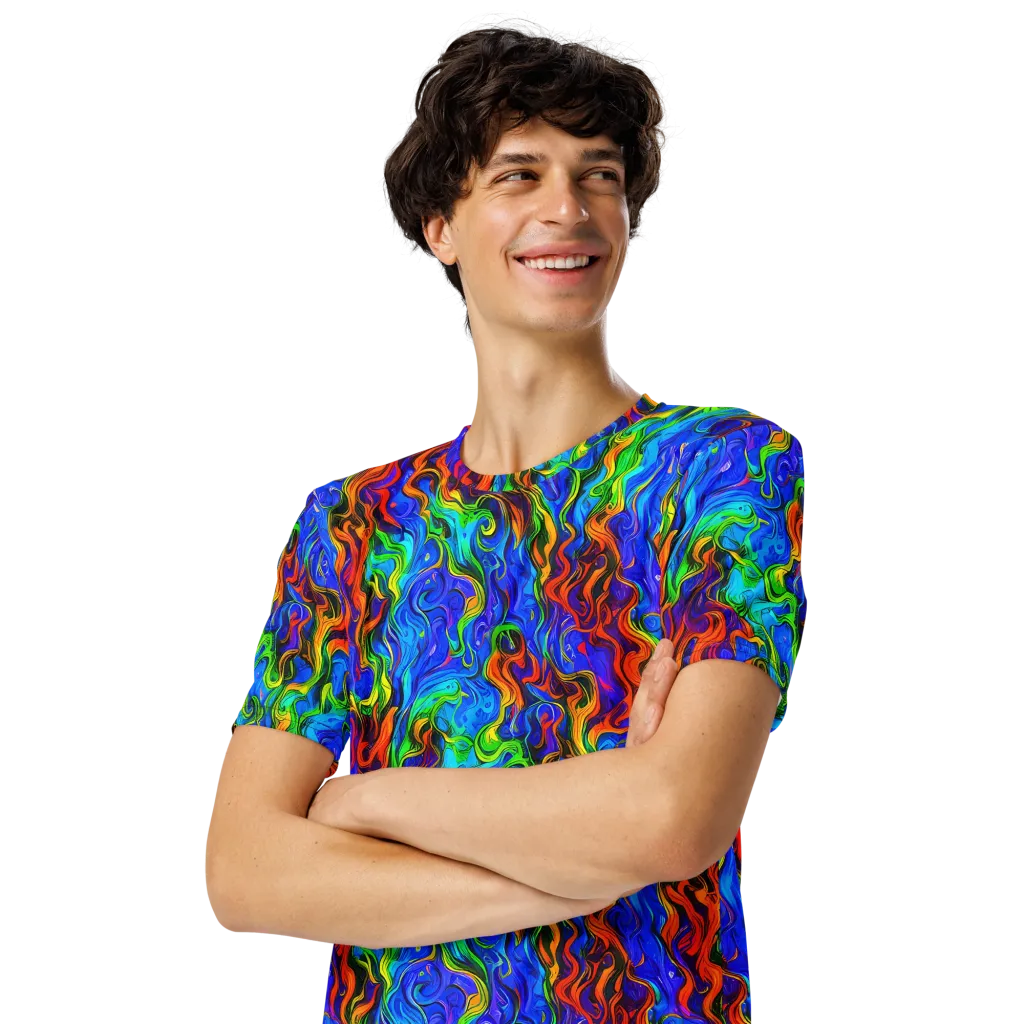 The Color Riot on Men's Crew Neck T-Shirt — Left Front