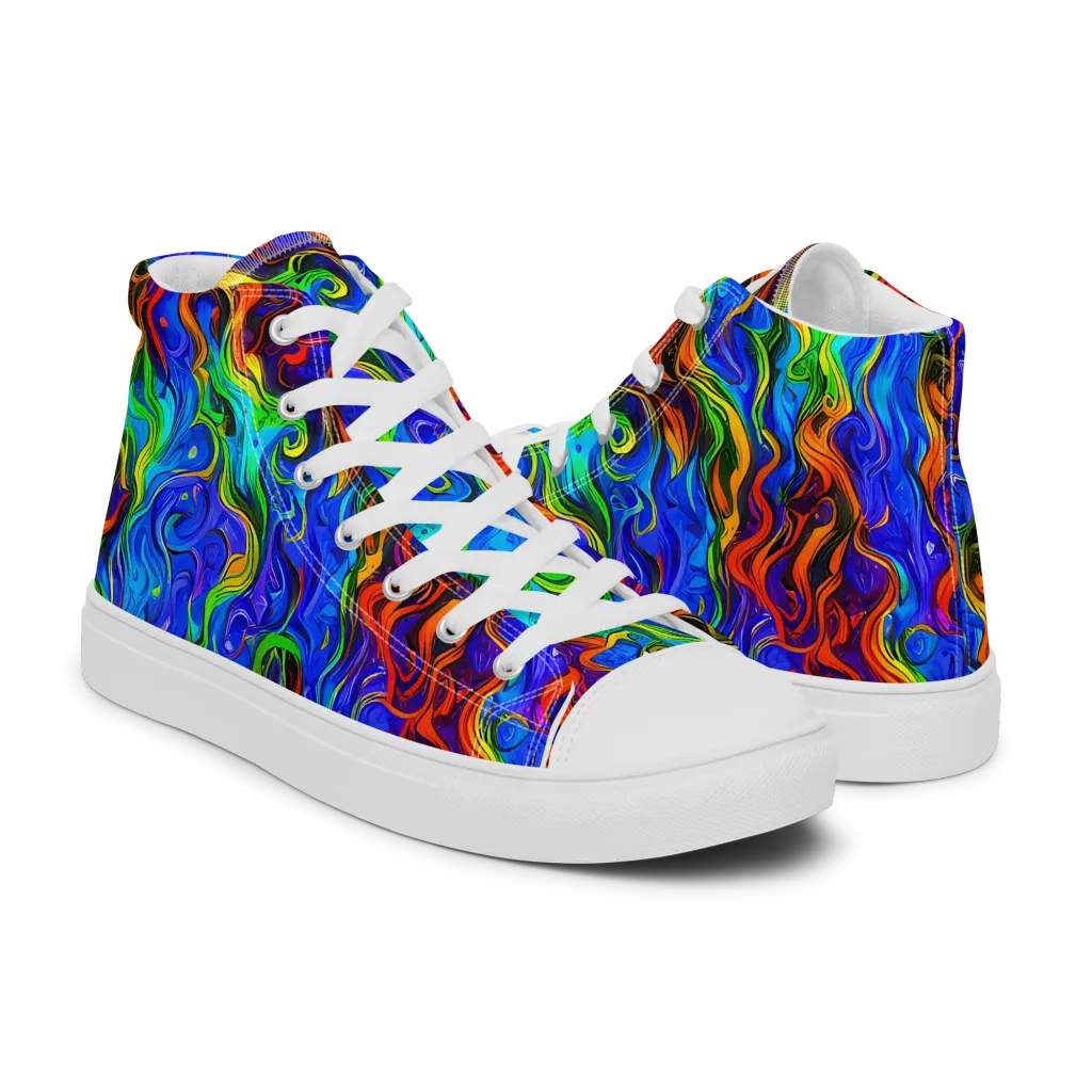 The Color Riot on Men's High Top Canvas Shoes — Right