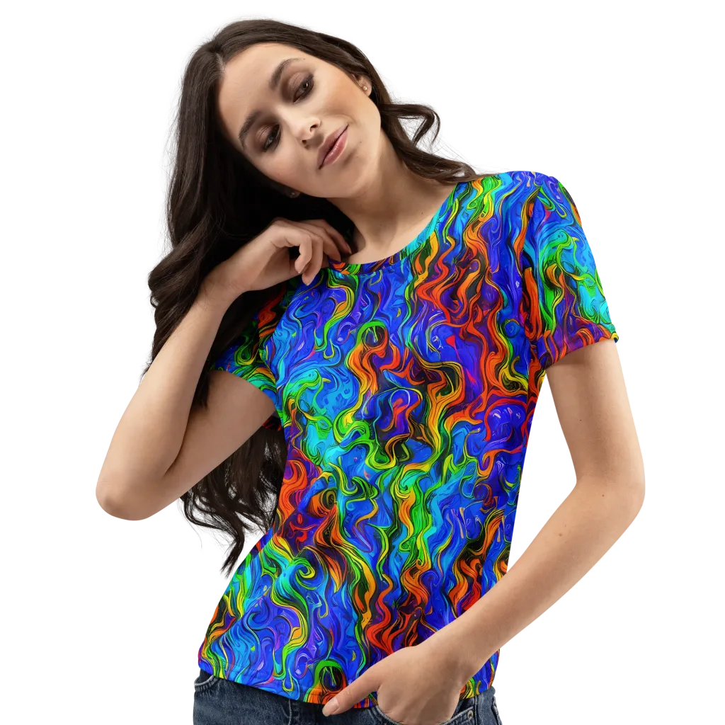 The Color Riot on Women's Crew Neck T-Shirt — Left Front