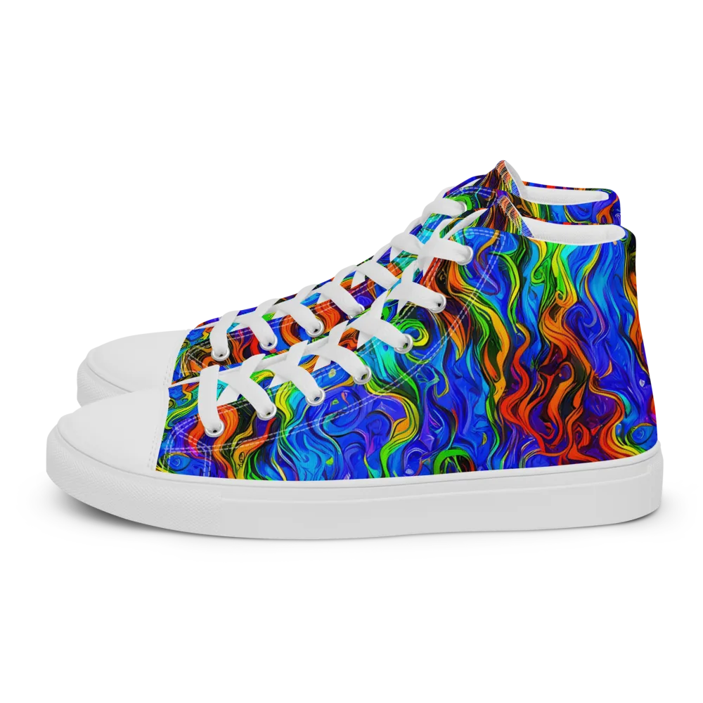 The Color Riot on Women's High Top Canvas Shoes — Left