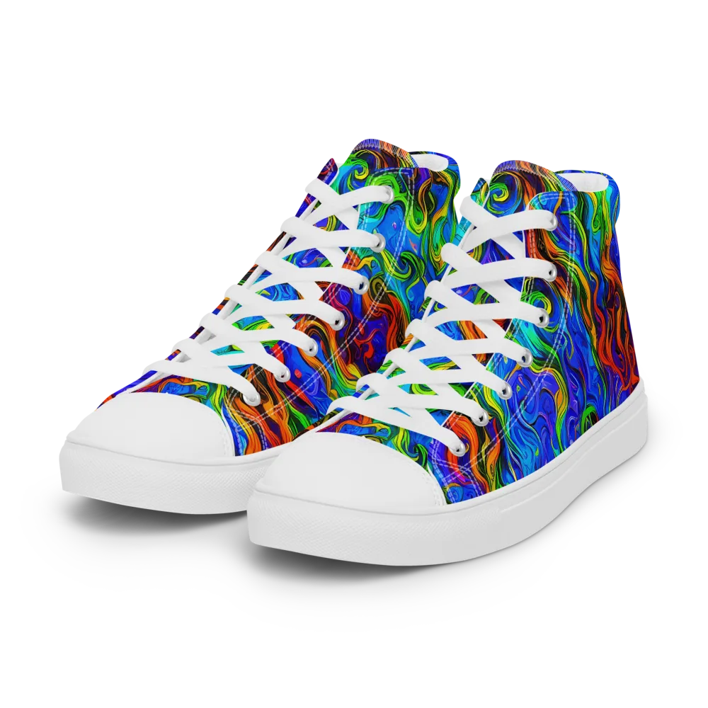 The Color Riot on Women's High Top Canvas Shoes — Left Front