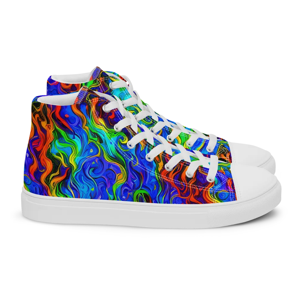The Color Riot on Women's High Top Canvas Shoes — Right