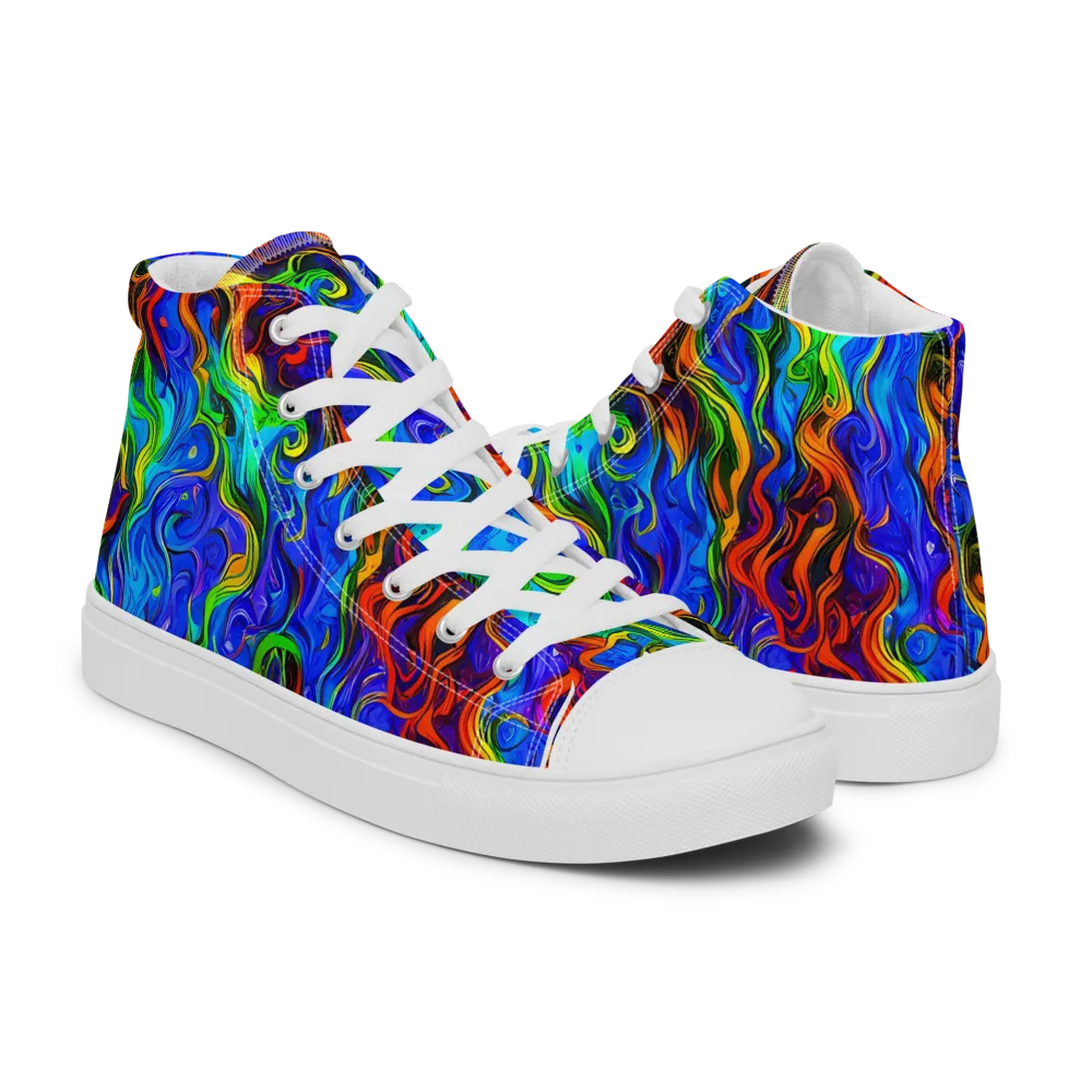 The Color Riot on Women's High Top Canvas Shoes — Right