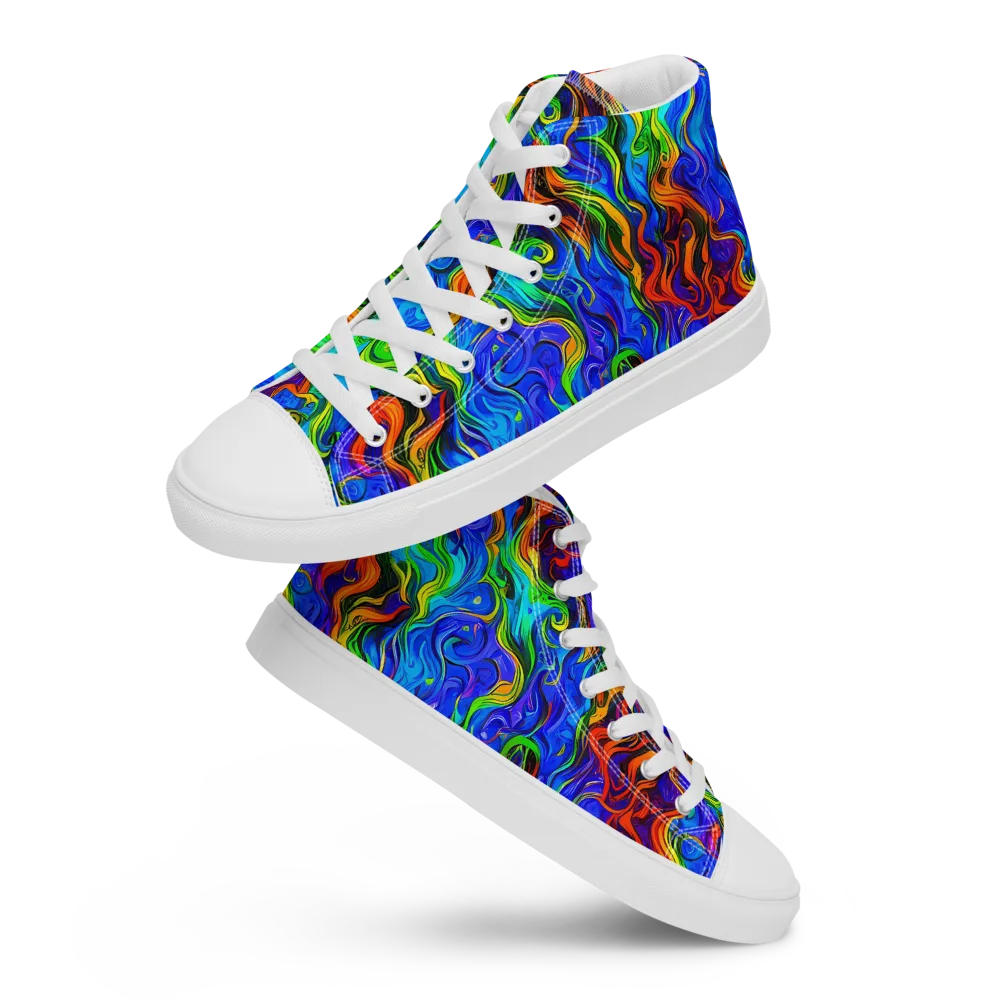 The Color Riot on Women's High Top Canvas Shoes — Front