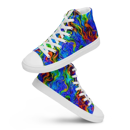 The Color Riot on a Women's High Top Canvas Shoes