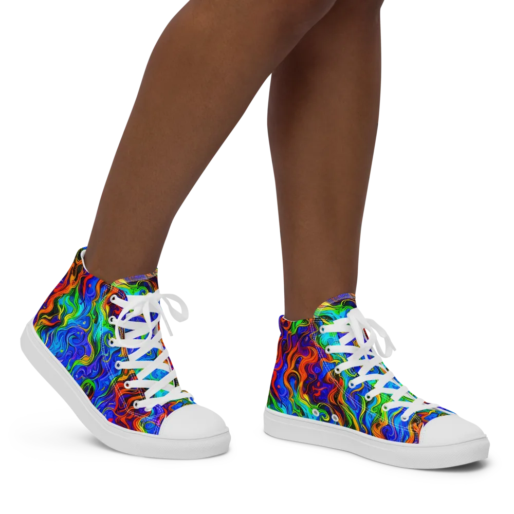 The Color Riot on Women's High Top Canvas Shoes — Right
