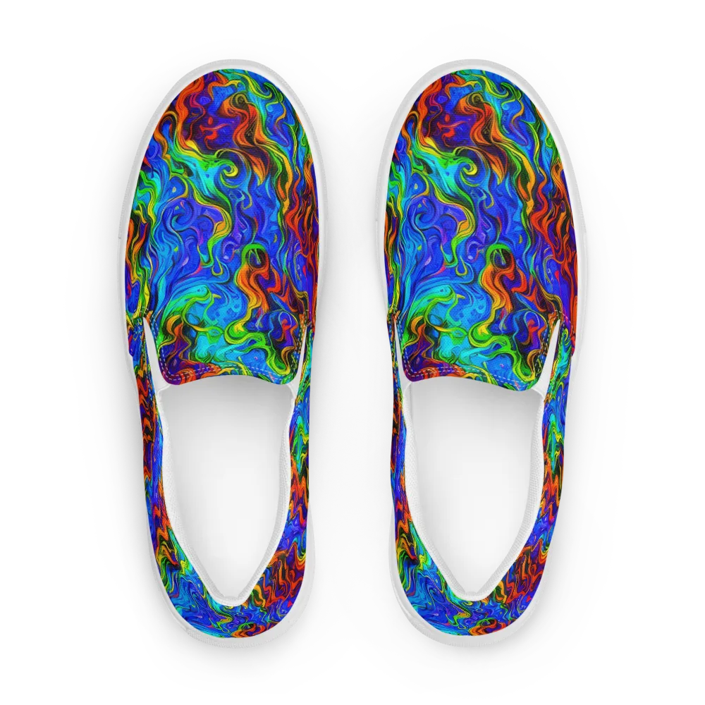 The Color Riot on Men's Slip-On Canvas Shoes — Front