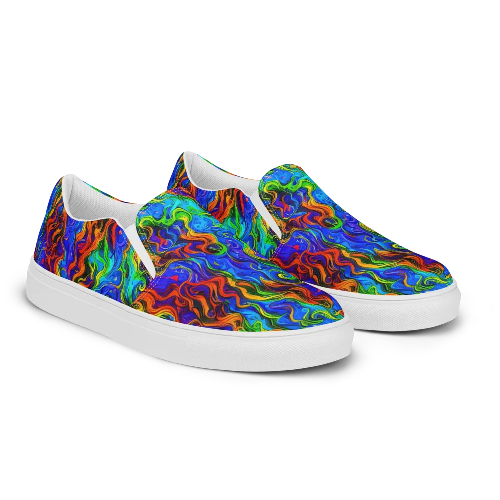 The Color Riot on Men's Slip-On Canvas Shoes — Right Front