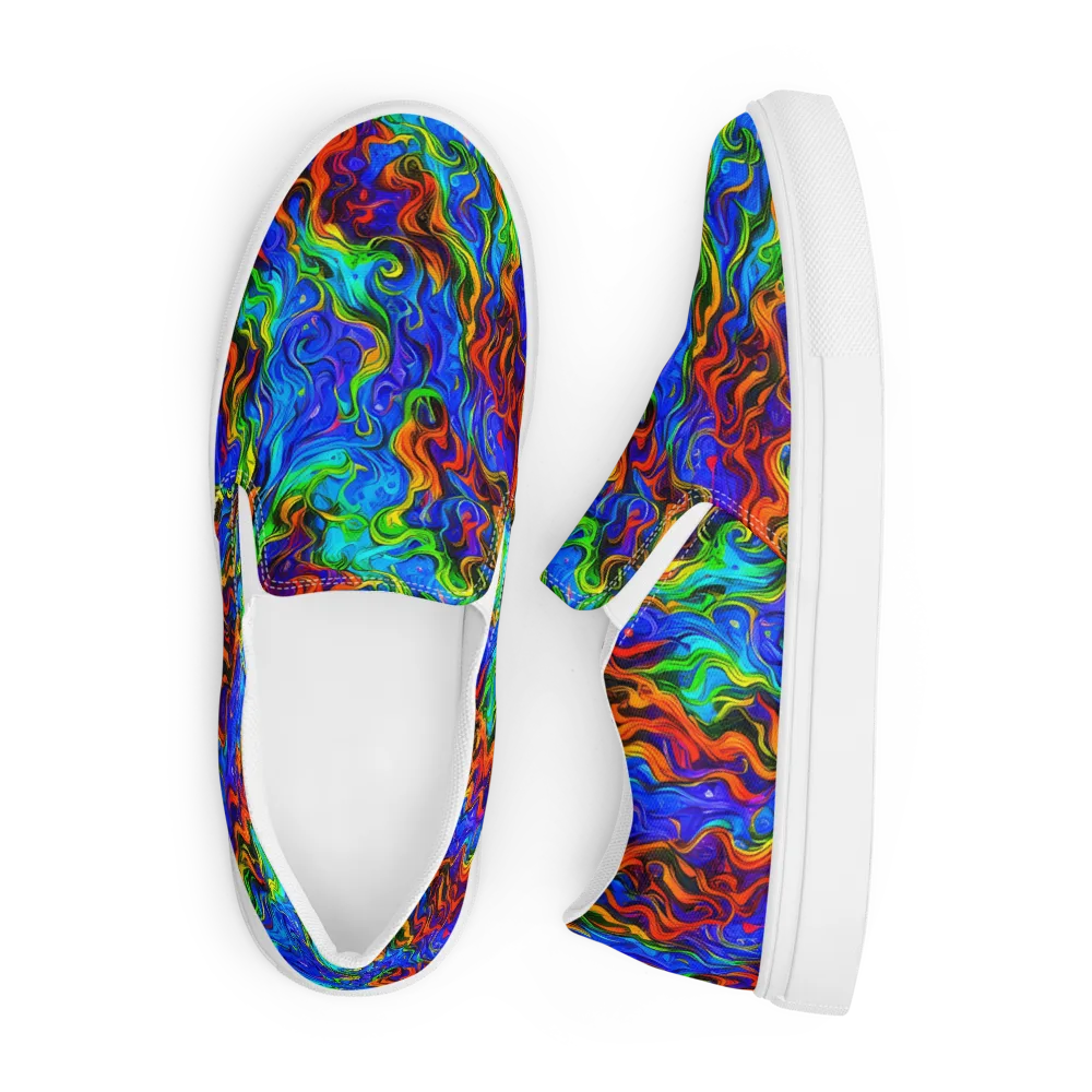The Color Riot on Men's Slip-On Canvas Shoes — Front