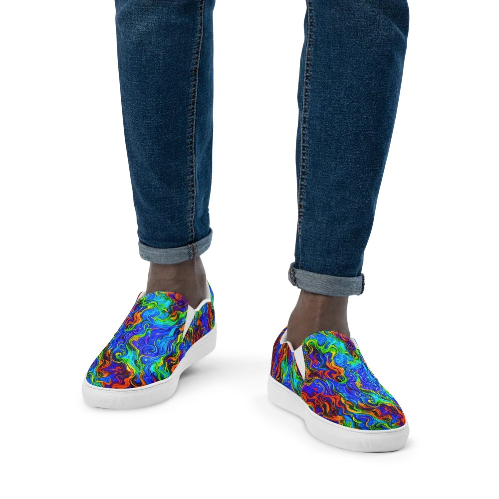 The Color Riot on Men's Slip-On Canvas Shoes — Front