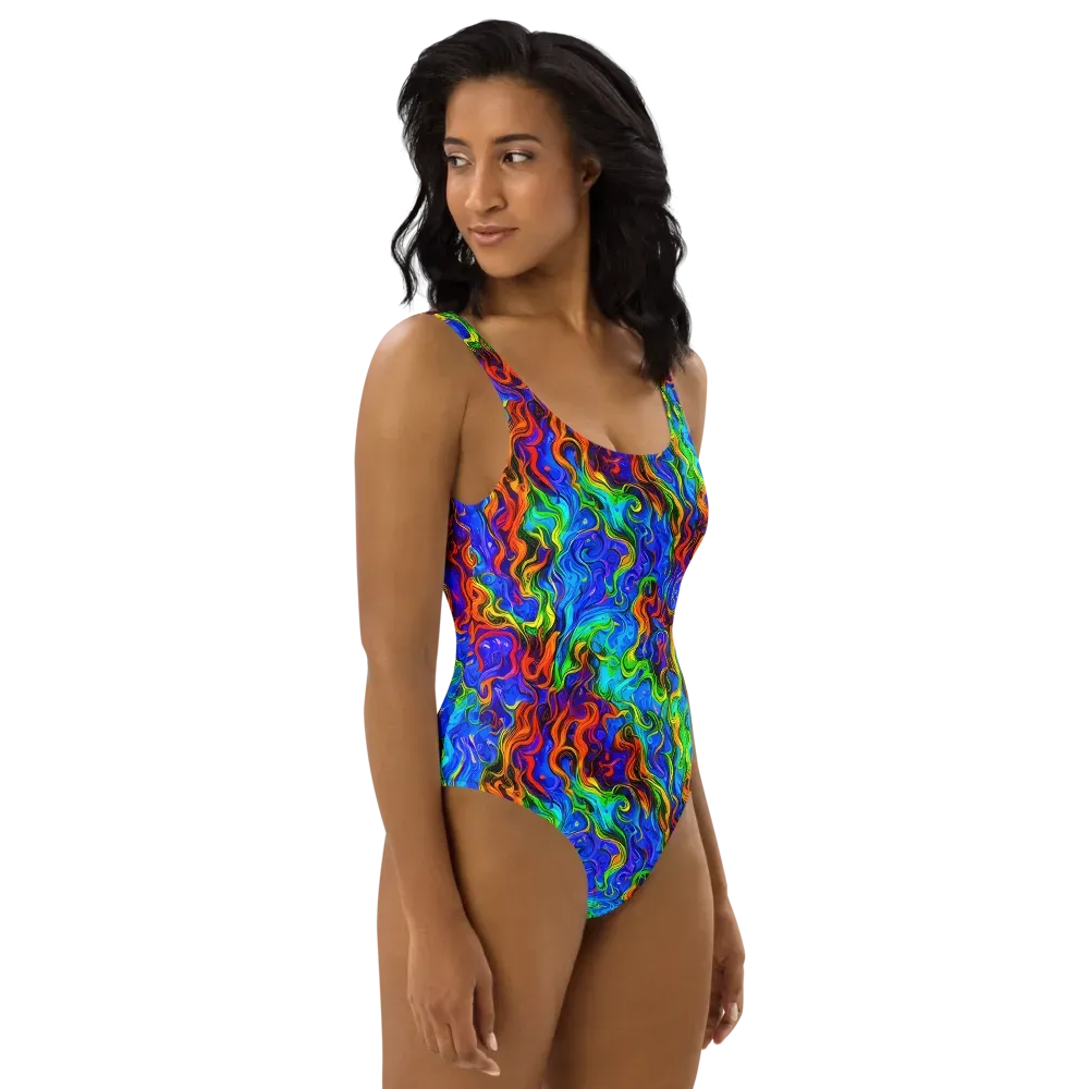 The Color Riot on One-Piece Swimsuit — Right