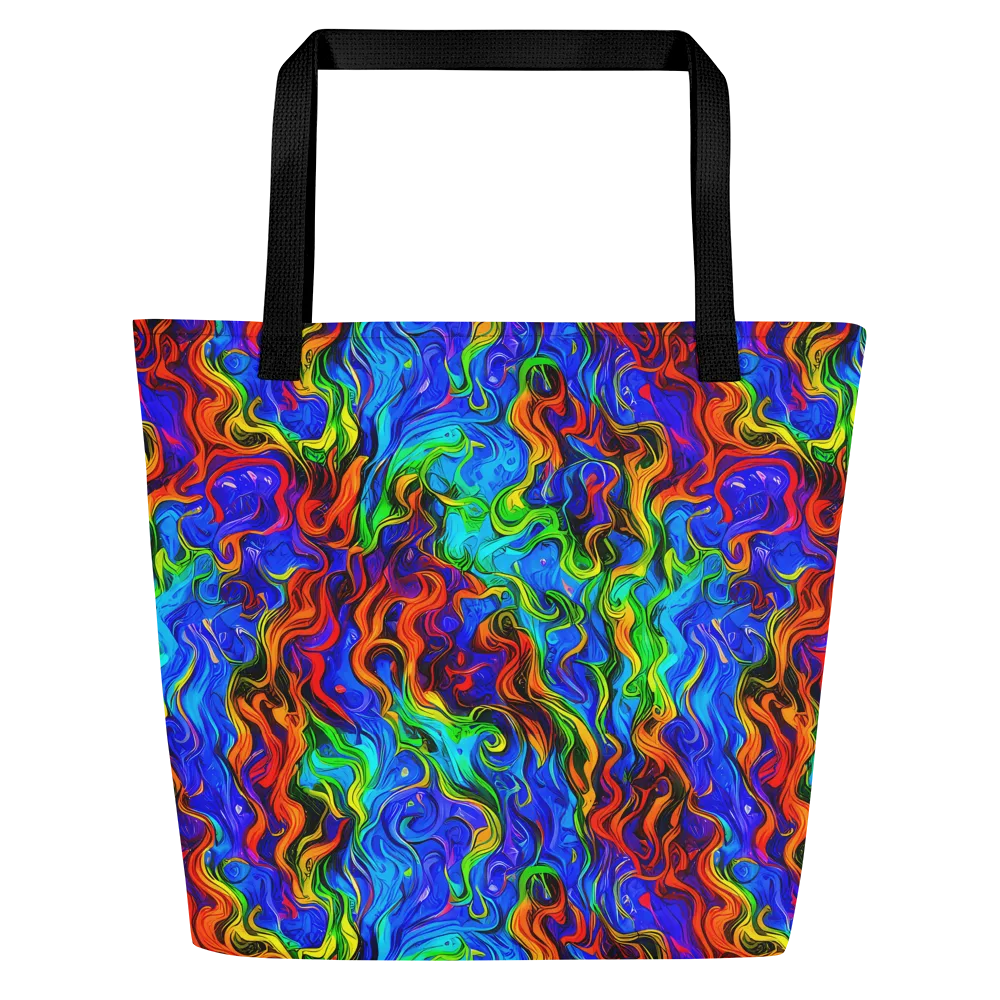 The Color Riot on Large Tote Bag W/ Pocket — Front