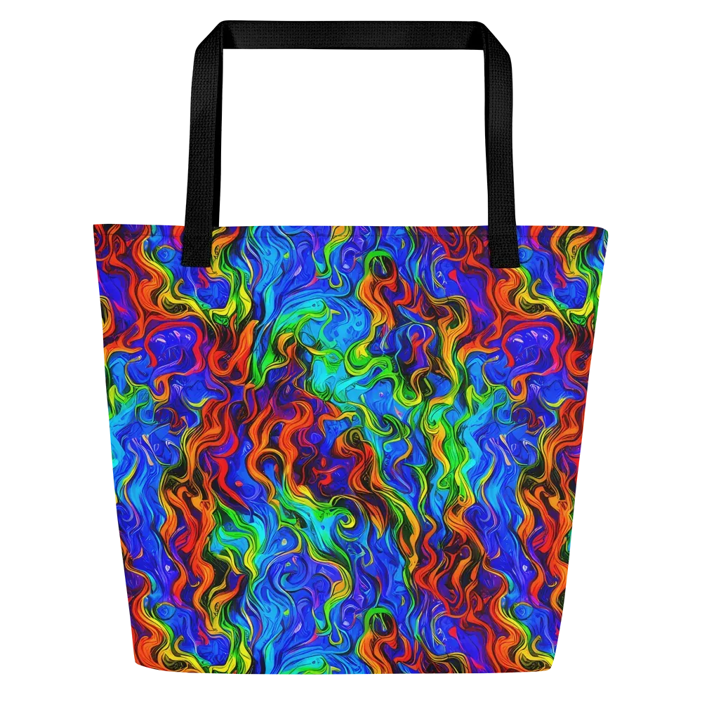 The Color Riot on Large Tote Bag W/ Pocket — Front