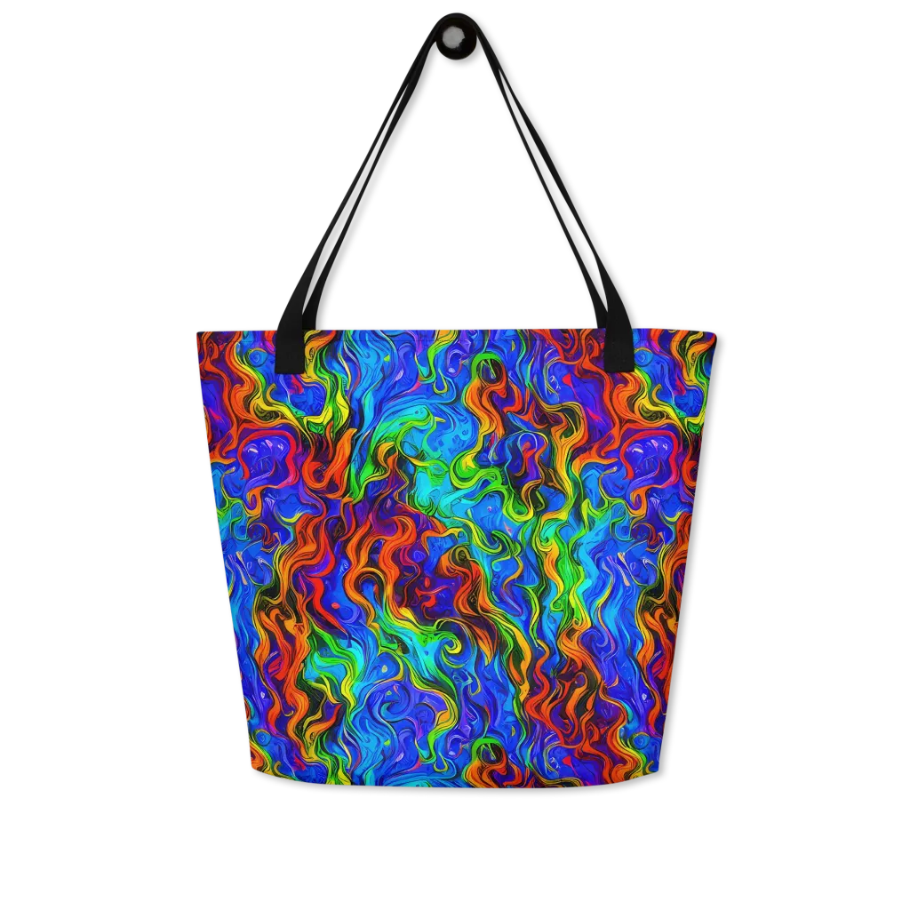 The Color Riot on Large Tote Bag W/ Pocket — Front