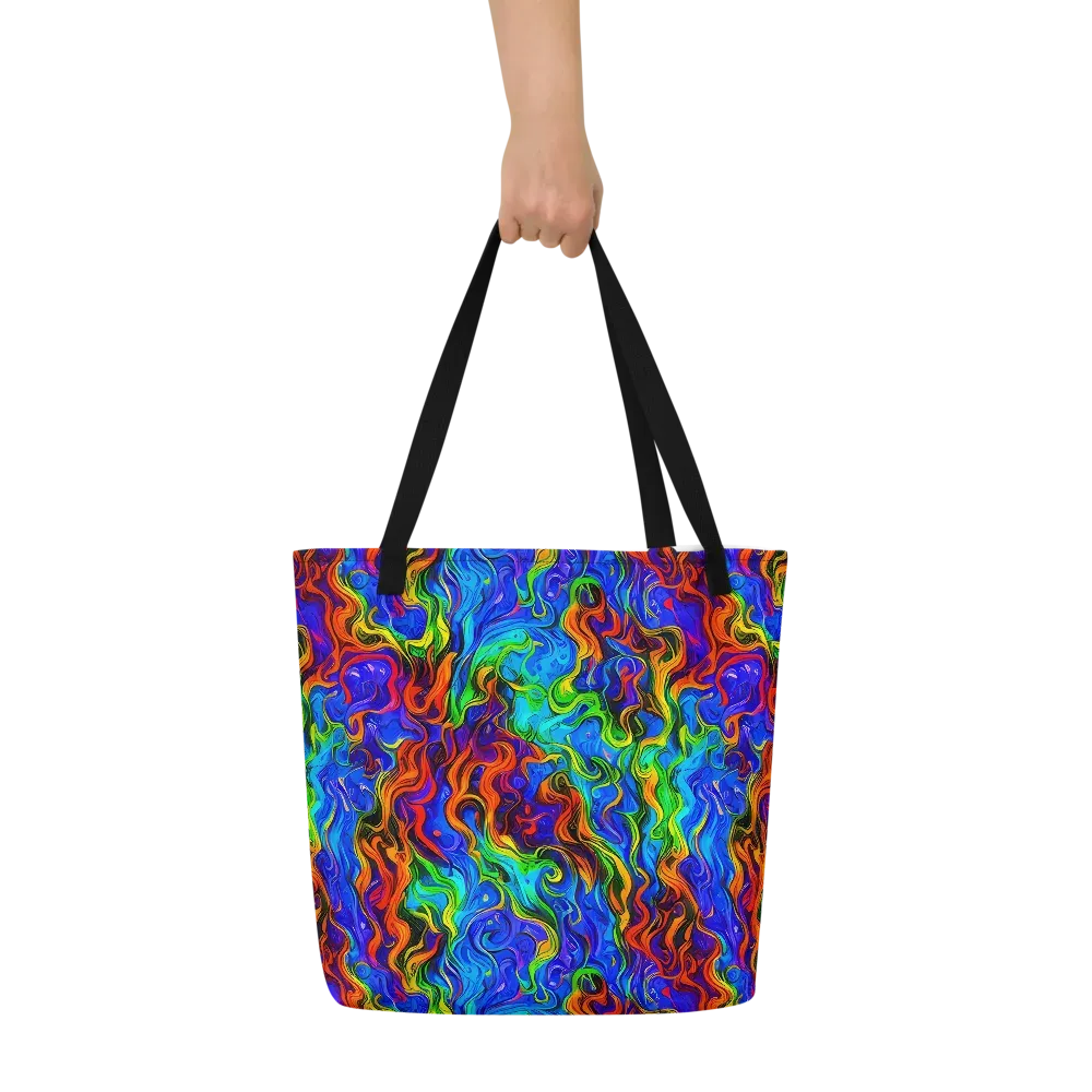 The Color Riot on Large Tote Bag W/ Pocket — Front