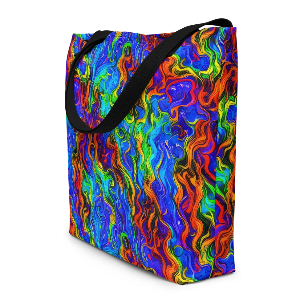 The Color Riot on Large Tote Bag W/ Pocket — Front