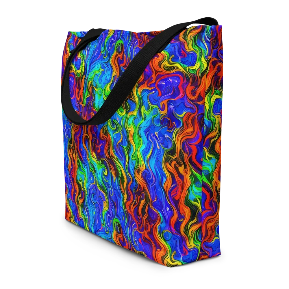 The Color Riot on Large Tote Bag W/ Pocket — Front