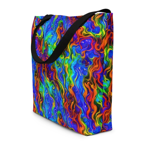 The Color Riot on a Large Tote Bag W/ Pocket