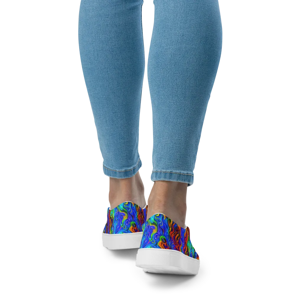 The Color Riot on Women's Slip-On Canvas Shoes — Back