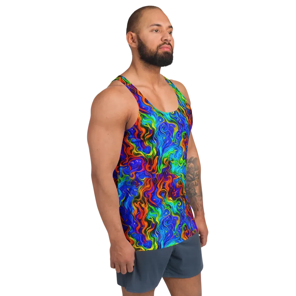 The Color Riot on Men's Tank Top — Right Front