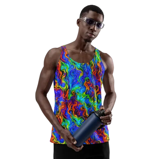 The Color Riot on a Men's Tank Top