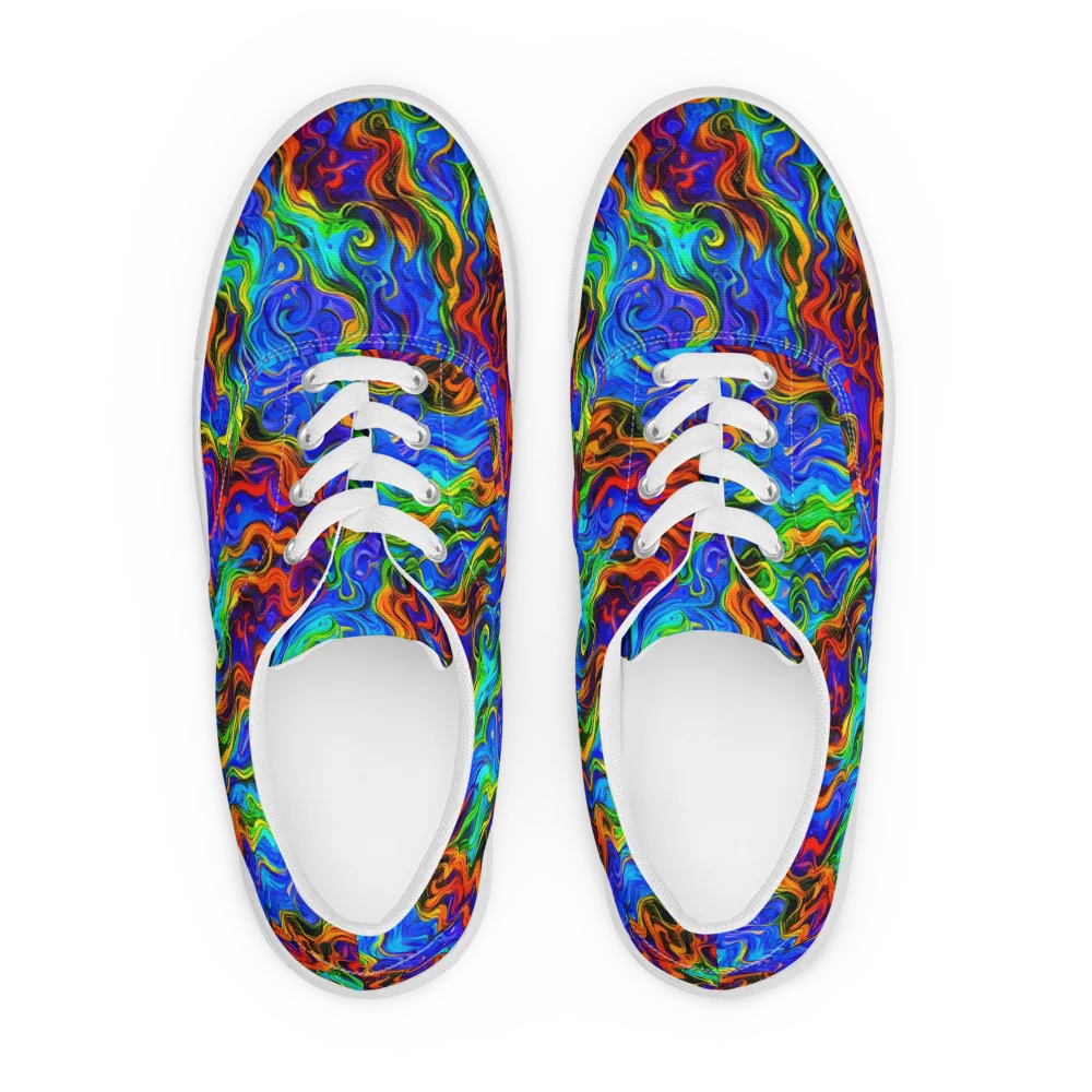 The Color Riot on Men's Lace-Up Canvas Shoes — Front