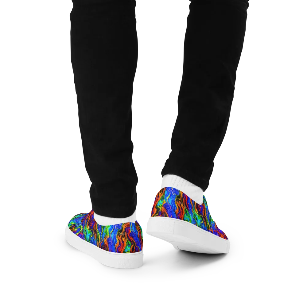 The Color Riot on Men's Lace-Up Canvas Shoes — Back