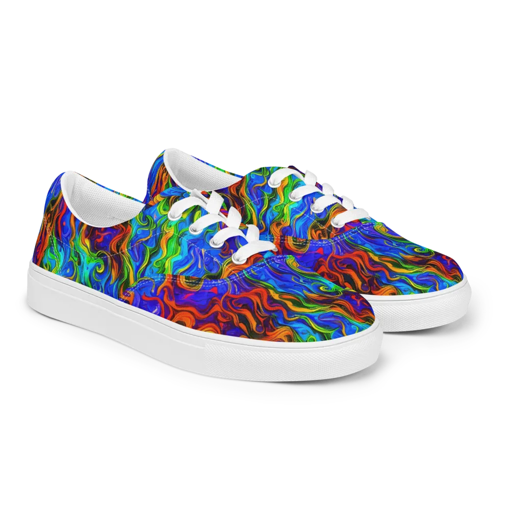 The Color Riot on Men's Lace-Up Canvas Shoes — Right Front