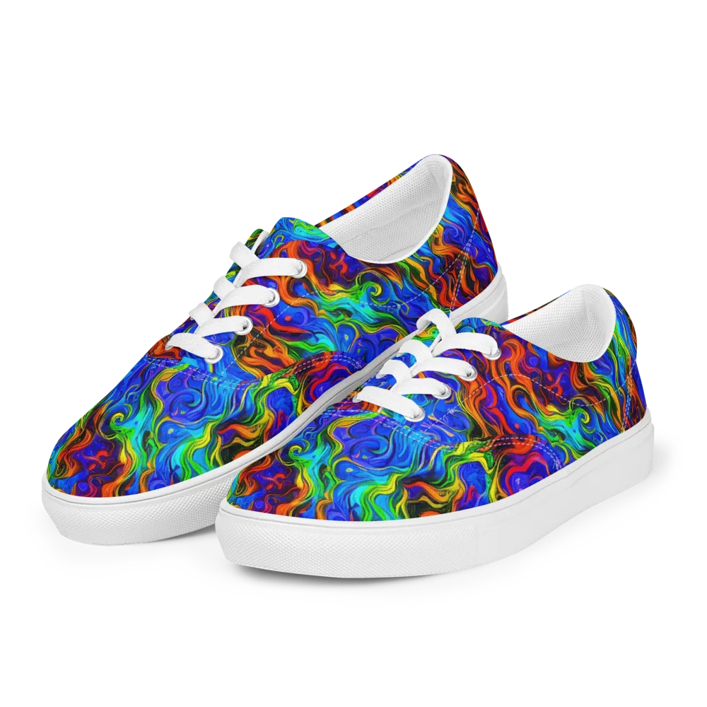The Color Riot on Men's Lace-Up Canvas Shoes — Left Front