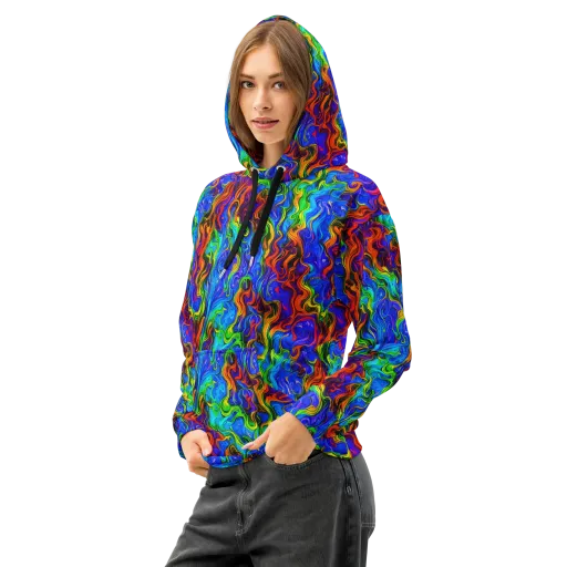 The Color Riot on a Cotton Hoodie