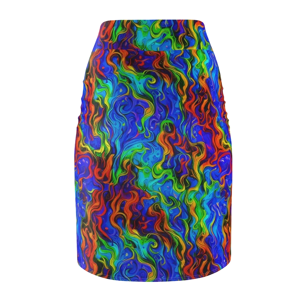 The Color Riot on Pencil Skirt — Back