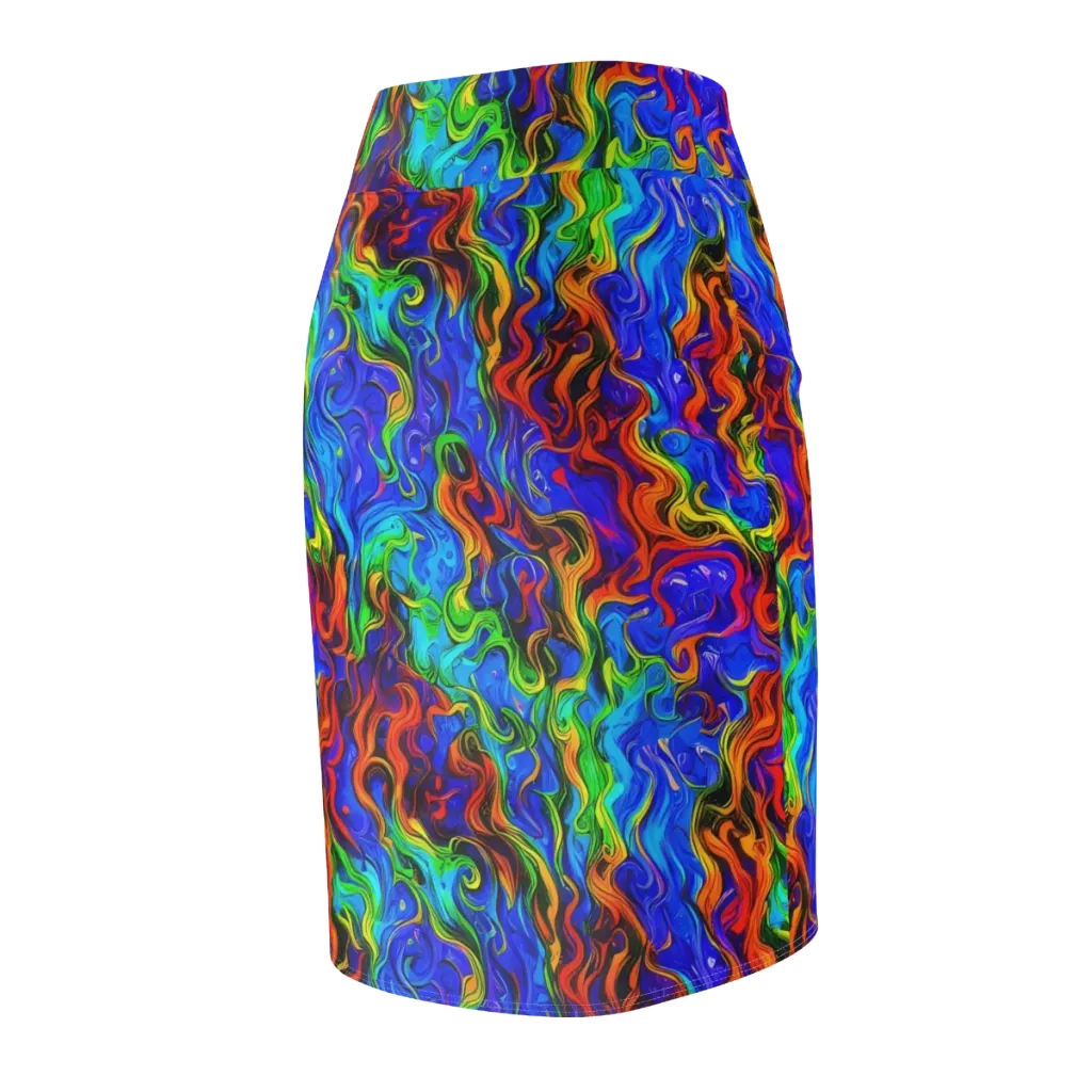 The Color Riot on Pencil Skirt — Back Side