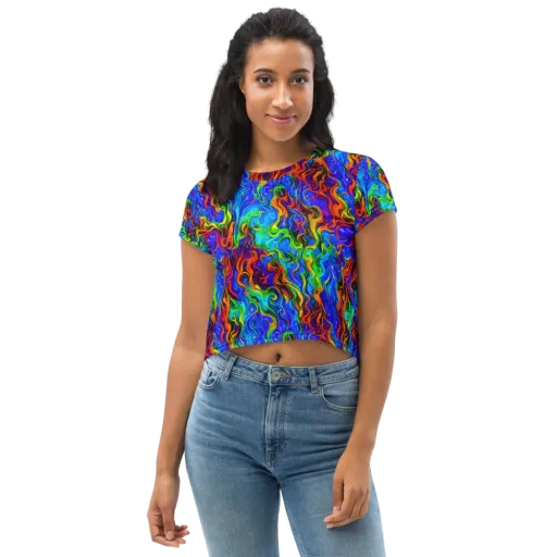 The Color Riot on a Crop Tee