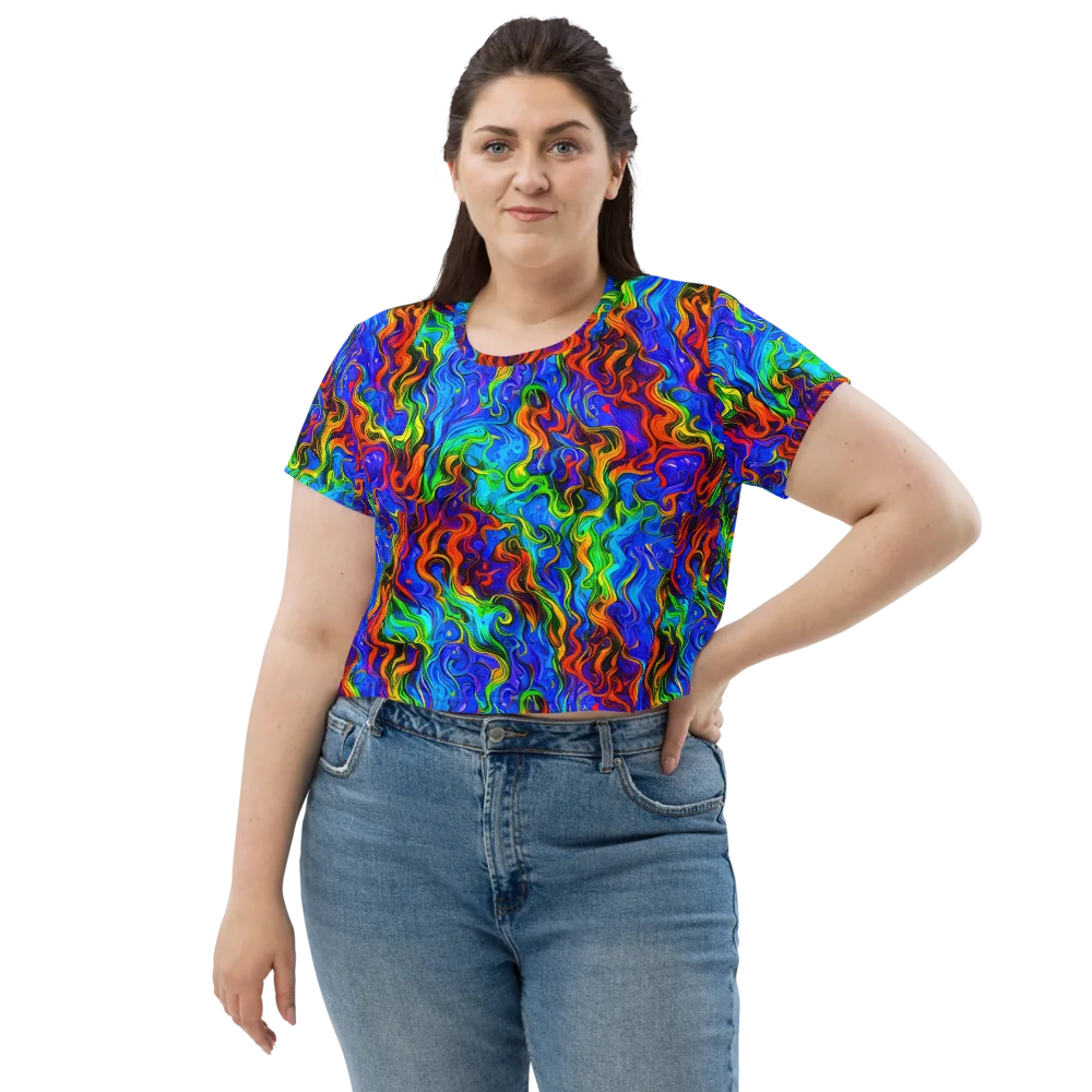 The Color Riot on Crop Tee — Front