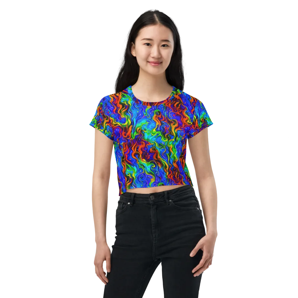 The Color Riot on Crop Tee — Front