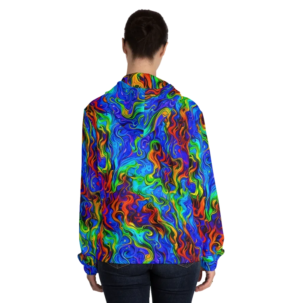 The Color Riot on Women's Full-Zip Hoodie — Back On Person