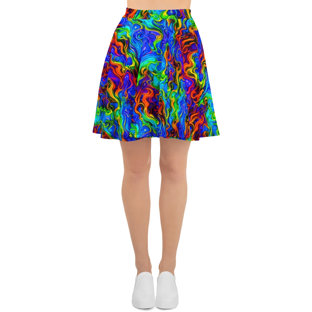 The Color Riot on Skater Skirt — Front