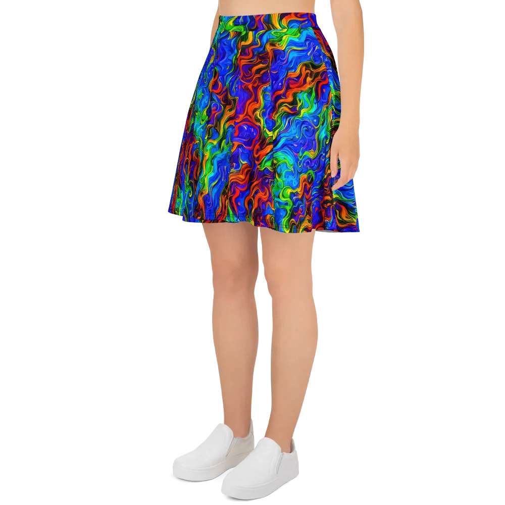 The Color Riot on Skater Skirt — Left