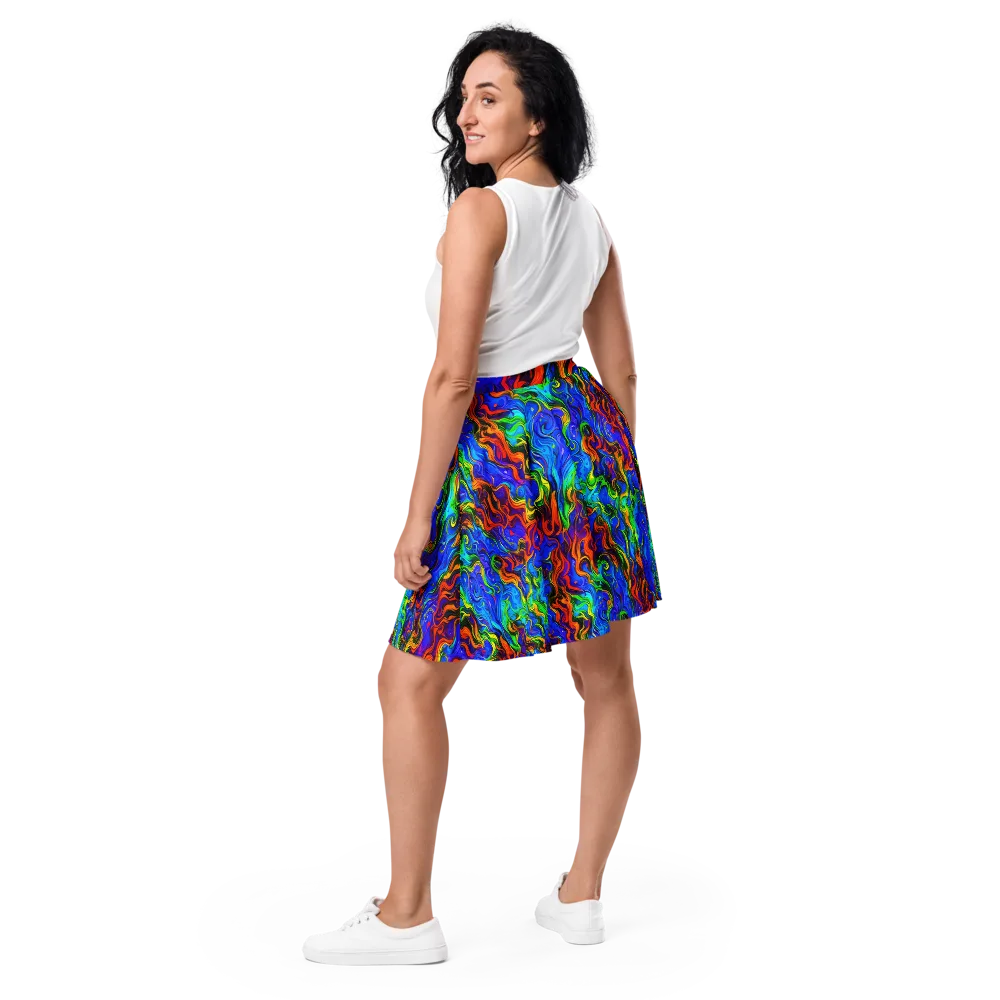The Color Riot on Skater Skirt — Back
