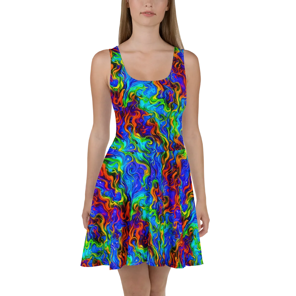 The Color Riot on Skater Dress — Front