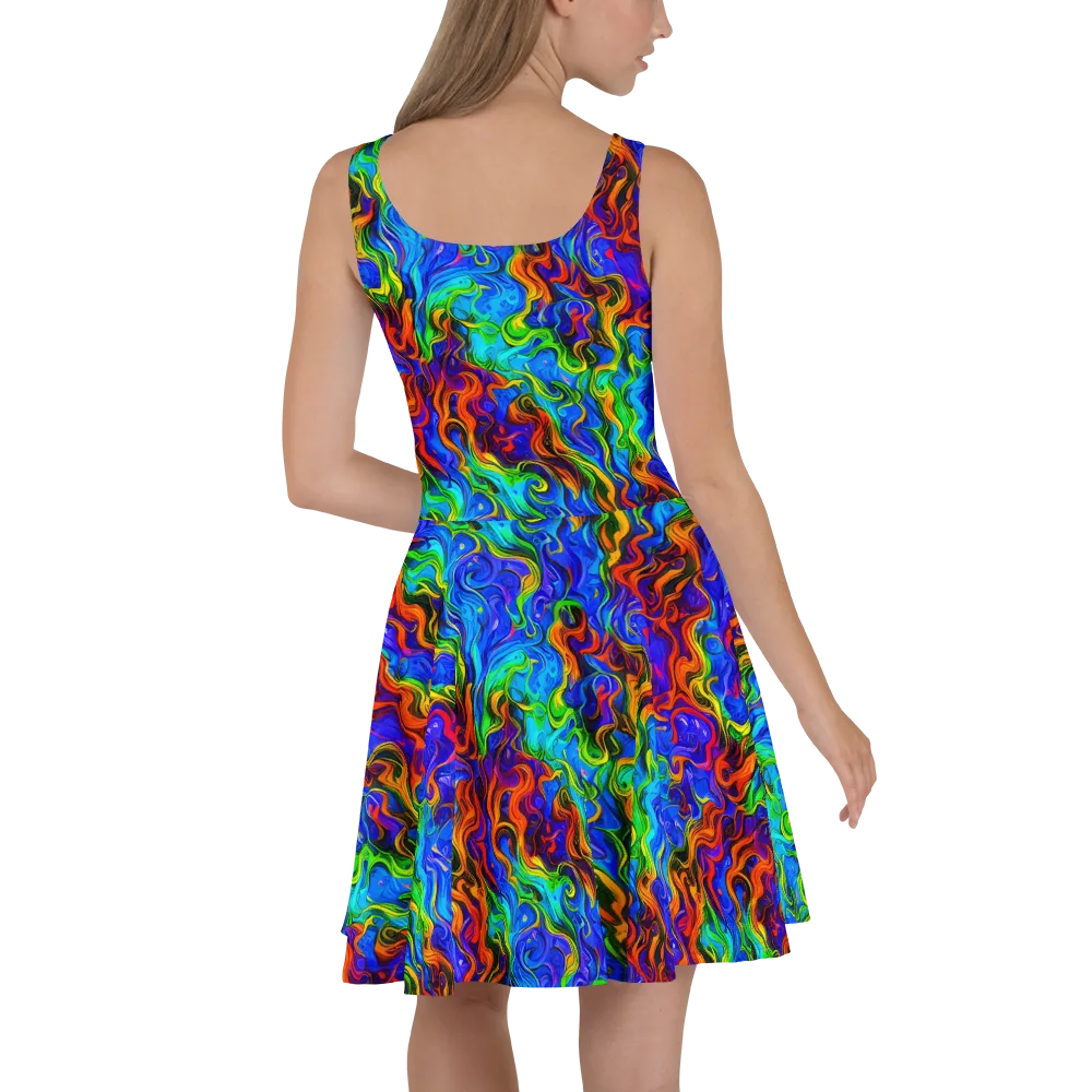 The Color Riot on Skater Dress — Back